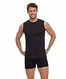 FALKE Herren Unterwäsche Daily Comfort Multipack Muscle Shirt M S/l Sh Baumwolle atmungsaktiv 2 Stück, Schwarz Black 3000, XL