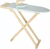 small Foot Bügelbrett mit Bügeleisen aus Holz, höhenverstellbar und klappbar, Spielzeug für Kinder ab 3 Jahren, 12480, Blau