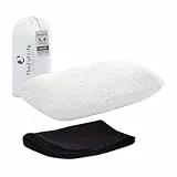 Reisekissen VOLAR | Orthopädisches Nackenkissen mit Memory-Foam | Kleines Kopfkissen für Reisen im Auto, Flugzeug, Zug, Hotel & Camping | Thermoregulierender Bezug | Kissen Outdoor & Reise 40x25x10 cm