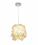 WOTTES Feder-Pendel-Lampenschirm Moderne dekorative Pendelleuchte Feder-Deckenlampe Ø22cm E27-Fassung geeignet für Schlafzimmer, Flur, Wohnzimmer (Leuchtmittel nicht enthalten) (Weiß)