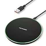 Flintronic Kabelloses Ladepad Pad, 15W Wireless Charger, Wireless Charger Induktive Ladestation, Induktions Ladegerät für iPhone 16/15/14/13/12 Pro Max Plus AirPods 2/Pro Samsung Galaxy S22/S21/S20