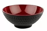APS Schale „Asia Plus“ aus nahezu unzerbrechlichem Melamin, vielseitig einsetzbare, stapelbare Kunststoffschale, Salatschüssel, schwarz/rot, Ø 16 cm, 0,6 Liter.