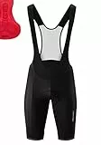 Gonso Sitivo Bib, Kurze Herren Träger-Radhose, Mit Sitivo Red Comfort Sitzpolster, Hohe Bewegungselastizität und Antirutsch-Silikon-Beingummi, Enganliegende Passform, Schwarz/Rot, Gr. XXL