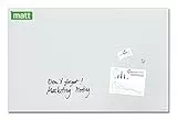 SIGEL GL541 Premium Glas-Whiteboard 100x65 cm, super-weiß: matt, nicht spiegelnd, SGS geprüft, einfache Montage, incl. 3 starke Magnete, Glas-Magnettafel Artverum