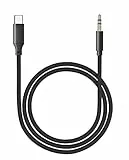USB C auf Aux Kabel 1M, USB C auf Klinke Kabel 3.5mm Audio Adapter Aux Kabel Dauerhaft kompatibel mit iPhone 16/15 Pro Max,Samsung S20 /S21 Fe,Kopfhörer,Home/Car Stereos(Schwarz)