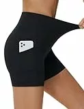 THE GYM PEOPLE Radlerhose Damen Yoga Shorts Sport Hohe Taille 5' Kurze Leggings Sporthose Bauchkontrolle Laufhose Fitness Workout Short mit Seitentaschen