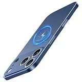 Galful Dünn Handyhülle iPhone 17 Pro Max Magnetisch Hülle Slim Case Kompatibel mit Magsafe Vollständig Kameraschutz Schutzhülle Matt PC Leicht Hardcase Rückseite Kratzfest Stoßfest Cover-Grau Blau