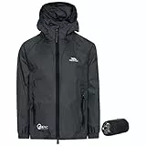 Trespass Qikpac Jacket, Flint, 7/8, Kompakt Zusammenrollbare Wasserdichte Jacke für Kinder / Unisex / Mädchen und Jungen, 7-8 Jahre, Grau