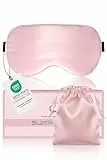 Aosun Seiden Schlafmaske für Seitenschläfer, 22MM, 100% Bio Maulbeerseide Augenmaske, Ideal Geschenke für Frauen & Mama, Lichtblockierende Schlafbrille Augenklappe mit Verstellbares Band für Yoga