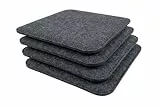 KAMACA Sitzkissen 4er Set 35x35 cm Eckig Anthrazit – Stuhlkissen aus Filz Gepolstert mit Schaumkern – Sitzpolster Bequem für Stuhl, Esszimmer, Küche, Balkon & Gartenstuhl