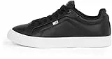 Tommy Hilfiger Damen Court Sneaker Icon Flag aus Leder, Schwarz (Black), 41