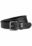 camel active Herren Ledergürtel Schwarz, menswear-L