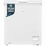 homeX Gefriertruhe, Tiefkühltruhe klein - 142L Nutzinhalt, 4-Sterne Gefrieren, Super-Frost-Funktion, Kühltruhe inkl. Ablagekorb, LED-Display, elektronische Temperaturregelung, leise, weiß, FT1125-W