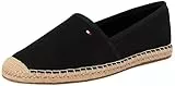 Tommy Hilfiger Damen Espadrilles Flag Canvas mit Logo, Schwarz (Black), 39