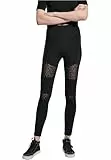 Urban Classics Damen Ladies Laces Inset Leggings, Schwarz (Black 00007), XL