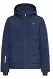 NORTH BEND NBMarina Damen Skijacke Winterjacke Snowboardjacke wasserdicht wasserfest 10.000 mm Wassersäule Kapuze Skipasstasche W-PRO Wetterschutzsystem, Größe:38, Farbe:Navy Blazer (2048)