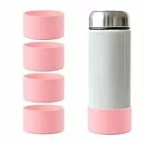 YELARXI Trinkflaschen-Zubehör, Silikon-Trinkflasche, rutschfest, 7,6 cm Durchmesser, passend für Sport-Vakuumflaschen aus Edelstahl, 340 - 1134 ml, 4 Stück, Rosa