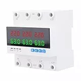 LUCKDANO Automatischer Übertragungsschalter, Automatischer Übertragungsschalter, 63 A, 4P, 3 PH, Überstrom, Überspannung, Unterspannungsschutz, ATS, Einstellbarer Leistungsschalter mit LED-Anzeige für