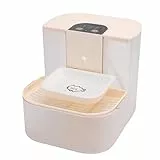 MENDUNER Trinkbrunnen für Haustiere, 4500 Ml, mit 4800 mAh Akku, Automatischer Katzen Wasserspender mit Intelligenter Heizung, Leiser Pumpe, Ferngesteuerter Keramiknapf für Katzen und (Cremeweiß)
