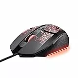 GXTrust 1113 Vylax LED Gaming Maus mit 6 Programmierbare Tasten, Mehrfarbige LED Beleuchtung, 200-6400 DPI, USB Kabel 150 cm, PC Maus mit Integrierte Software für Computer Laptop, Schwarz