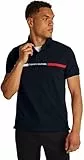 Tommy Hilfiger Herren Poloshirt Kurzarm Chest Insert Regular Fit, Blau (Desert Sky), XL