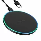 15W Wireless Charger, Induktive Ladestation für iPhone 17/16/15/14/13/12/Pro/Max/Plus/Mini/XS/XR, AirPods, Induktions Kabelloses Ladegerät für Samsung Galaxy S25/S23/S22/S21/S20/Note 20