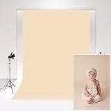 Kate Fotohintergrund Cremefarbe 1.8x2.7m Beige Hintergrund Fotografie Einfarbig Basic Photo Booth Soft Fabric Hintergrund für Neugeborene Baby Porträt Fotografie