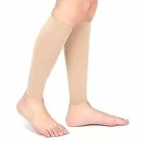 Waden Kompressionsstrümpfe Stützstrümpfe Damen, Krampfadern Medizinische Thrombosestrümpfe Schutz mit 20-30mmHg Klasse 2 Gradientenkompression für Männer und Frauen, Ultraleicht (Beige, M)