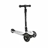 MoMi 3-Rad-Kinderroller SAN 2-in-1, höhenverstellbare Lenkstange 60/66/72 cm, klappbar, LED-Räder mit ABEC-7 Kugellagern, Trittbremse, 2,7 kg