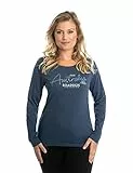 ROADSIGN australia Damen Langarmshirt mit Aufdruck & Rundhalsausschnitt - aus 100% Baumwolle Navy, S