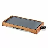 Livoo - Plancha Bambus mit Keramikbeschichtung DOC322-2200 W, 50 x 24,5 cm, ohne PFOA: PFOS, Schwarz/Braun