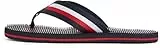 Tommy Hilfiger Herren Flip Flops Massage Beach Sandal mit Logo, Blau (Desert Sky), 46