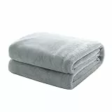 Mixibaby Kuscheldecke Flauschige extra weich & warm Wohndecke Flanell Fleecedecke, Falten beständig/Anti-verfärben als Sofadecke oder Bettüberwurf, Größe:150 cm x 200 cm, Farbe:Hellgrau