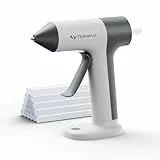 Heißklebepistole Akku - Tilswall Kabellose Heißklebepistole mit 30s Schnellvorheizen, 2000mAh Akku, 20 Heißklebestift (7mm), Anti-Tropf-Düse, Ideal für DIY, Handwerk und Reparaturen - Weiß