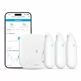 X-Sense WLAN Hygrometer Thermometer Innen, Temperatur- und Luftfeuchtigkeitsüberwachung per App, 500m Reichweite, Kostenfreier Datenexport, kompatibel mit Alexa, 3 Sensoren und 1 Basisstation SBS50