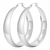 Senteria Ohrringe Silber 925 Creolen für Damen Hypoallergen Creolen Silber 925 Groß Leichte Dick Ohrringe Damen 40mm