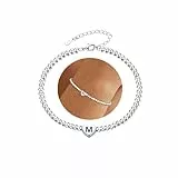 DORANA 925 Silber Armband Damen Verstellbare Intialen Armbänder Mit Buchstaben Namensarmband Sterling Silber Armband Damen Mädchen Schmuck