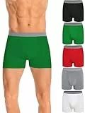 Nutria Boxershorts Herren 5er Pack Baumwolle Unterwäsche Weiche Unterhosen Atmungsaktive Retroshorts Trunks für Männer U03