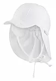 Sterntaler Schirmmütze Nacken - Unisex Baby- und Kinder Mütze mit Nackenschutz und einsteckbaren Ohrenklappen - UV-Schutz 50+ Sommermütze zum Binden - Popeline (Bio) Kopfbedeckung - weiß, Größe 51