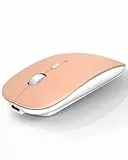 AE WISH ANEWISH Bluetooth Maus für Mac/iPad/iPhone/Android PC/Computer, wiederaufladbar, geräuschlos, Mini Kabellose Maus für Windows/Linux/Mac, 3 DPI Einstellbares Bluetooth 5.0 Orange