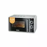 SEVERIN 2-in-1 Mikrowelle mit Grill 700 W, Grillofen mit 9 Automatikprogrammen, Mikrowelle mit Grillrost und Drehteller, silber-schwarz, MW 7771