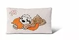 NICI 43491 Kissen Faultier Wave Dave rechteckig 43x25cm– Flauschiges Kuscheltierkissen Faultier-rechteckiges Stofftierkissen, Beige