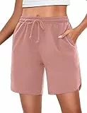 Demegimi Sport Shorts Damen Sommer Bermuda Shorts Sommer Kurze Hosen Elasischer Kordelzug Kurzhose Mit Taschen