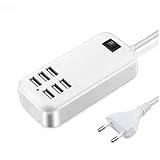 SOLUSTRE USB Ladegerät Multi Port Ladestation 6 Ports Intelligente Erkennung Schnellladung Sicherer Schutz für Smartphones Tablets Zuhause Büro Reisen