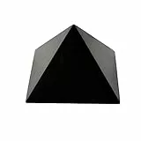 Heka Naturals Polierte Shungit Pyramide Kristall | 8 cm - Schwarze Mineralsteine für Dekoration & Meditation - Wohnzimmerkristalle - Natürliche Barriere & Reiniger - Fullerene