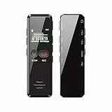 Liebssen Digitales Diktiergerät 8GB 1536kbps hohe Aufnahmequalität Geräuschreduzierung One-Touch-Aufnahme,Spracherkennung, MP3, Aufnahmegerät für Vortrag, Vorlesung, Interview, Meeting usw.