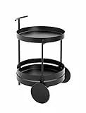HAKU Möbel Servierwagen schwarz, Metall - Maße: H 62 cm x Ø 42 cm, Style: Modern