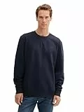 TOM TAILOR Herren Crewneck Sweatshirt mit Logo-Badge, 10668 - Sky Captain Blue, XXL
