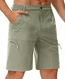 Libin Herren Wandershorts Leichte Schnelltrocknend Sommer Kurz Hose Stretch Trekking Outdoor Cargo Shorts Atmungsaktiv Reise Golf Tactical Shorts, Silbersalbei M
