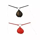 KHUFUZI Herren 2 Farben Pack Sexy G-Strings Tanga EIS Bund Unterwäsche Bikini Geschenk für Freund (2 Farben Pack)
